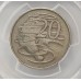 AUSTRALIA 1966 . TWENTY 20 CENTS COIN . VARIETY . WAVY 2